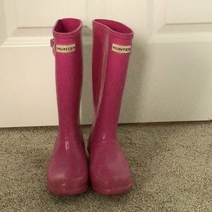 KIDS PINK HUNTERS RAIN BOOTS